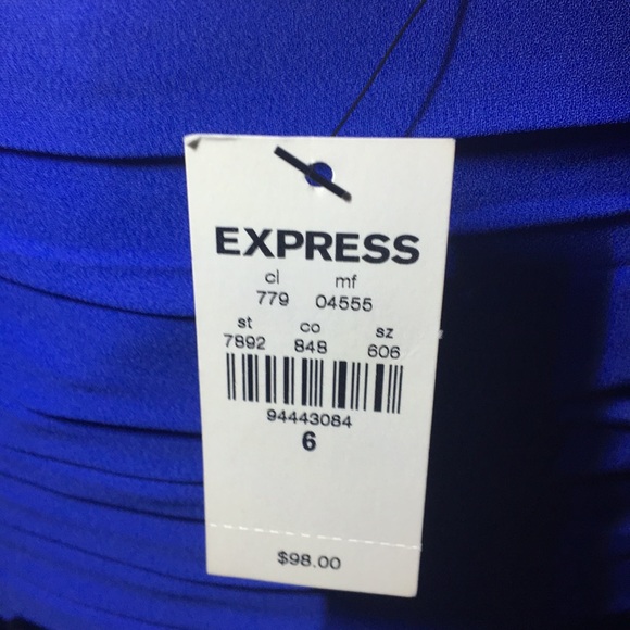 EXPRESS Blue One-Shoulder Mini Dress 6 NWT - Picture 4 of 6